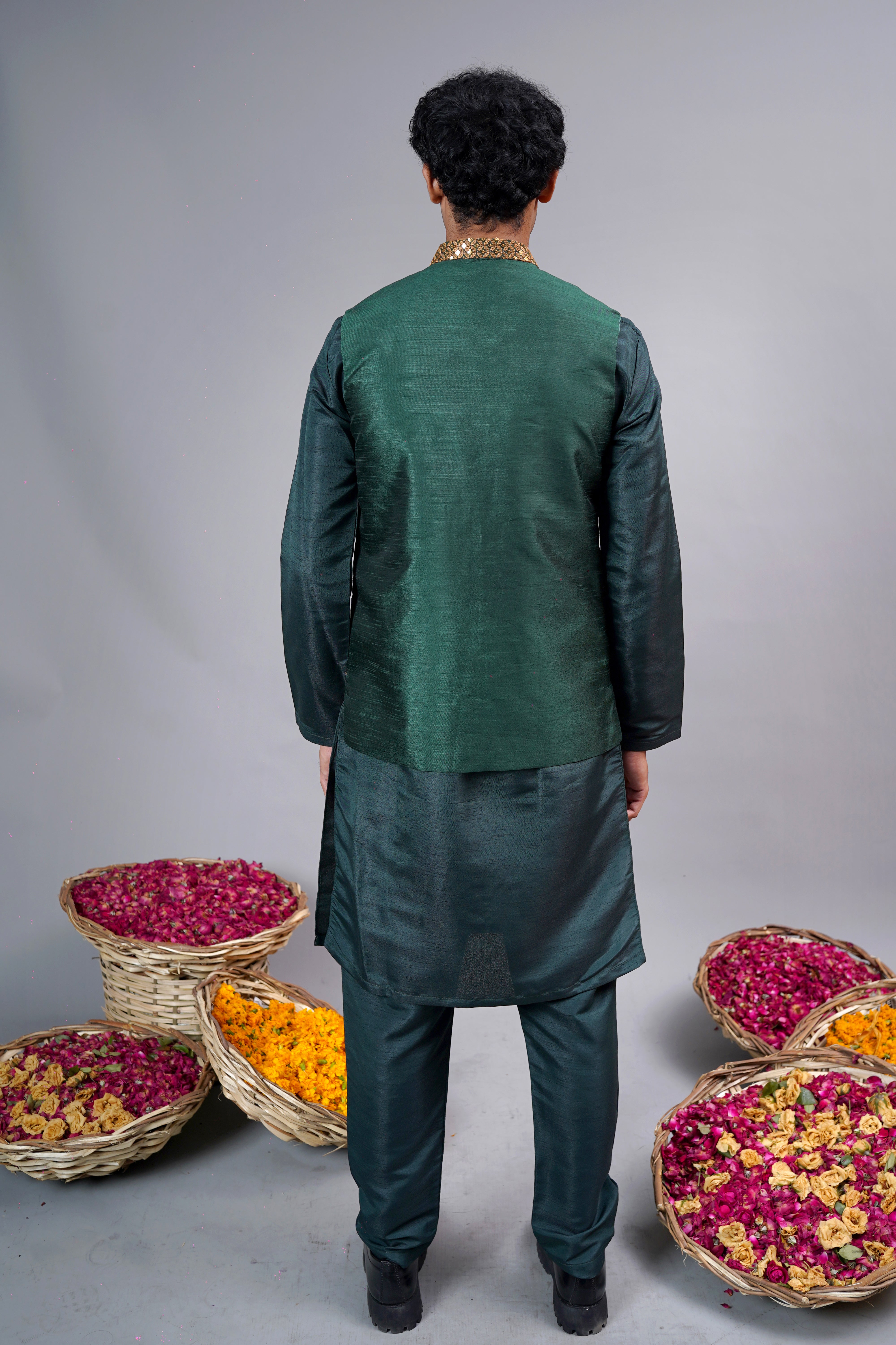Emerald & Terracotta Contrast Waistcoat